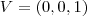 V=(0,0,1)