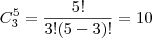 C_3^5=\frac{5!}{3!(5-3)!}=10