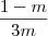 \frac{1 - m}{3m} \frac{1 - m}{3m}