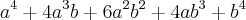 {a}^{4}+4{a}^{3}b+6{a}^{2}{b}^{2}+4a{b}^{3}+{b}^{4}