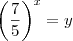 \left(\frac{7}{5}\right)^x = y