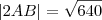 |2AB|=\sqrt{640}