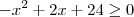 -x^2+2x+24 \geq 0 -x^2+2x+24 \geq 0