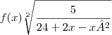 f(x)\sqrt[2]{\frac{5}{24 + 2x - x ²}}