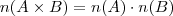 n(A\times B) = n(A)\cdot n(B)