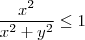 \frac{x^2}{x^2+y^2} \leq 1 \frac{x^2}{x^2+y^2} \leq 1