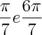 \frac{\pi}{7} e \frac{6\pi}{7} \frac{\pi}{7} e \frac{6\pi}{7}