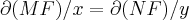 \partial(MF)/x=\partial(NF)/y