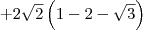 +2\sqrt{2}\left(1-2-\sqrt{3}\right)