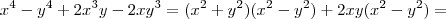 x^4 - y^4 +2x^3y  -2xy^3 = (x^2+y^2)(x^2-y^2) +2xy(x^2 -y^2) =