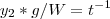 y_2*g/W = t^{-1}