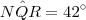 N\hat{Q}R = 42^\circ