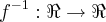{f}^{-1}:\Re\rightarrow \Re {f}^{-1}:\Re\rightarrow \Re