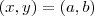 (x,y) = (a,b) (x,y) = (a,b)