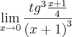 \lim_{x\rightarrow0} \frac{{tg}^{3}\frac{x+1}{4}}{{(x+1)}^{3}}