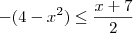 -(4-{x}^{2}) \leq\frac{x+7}{2} -(4-{x}^{2}) \leq\frac{x+7}{2}