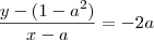 \frac{y-(1-a^2)}{x-a}=-2a