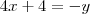 4x+4=-y 4x+4=-y