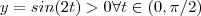 y = sin(2t) > 0 \forall t \in (0,\pi/2) y = sin(2t) > 0 \forall t \in (0,\pi/2)