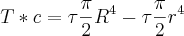 T*c=\tau\frac{\pi}{2}{R}^{4}-\tau\frac{\pi}{2}{r}^{4} \right) T*c=\tau\frac{\pi}{2}{R}^{4}-\tau\frac{\pi}{2}{r}^{4} \right)