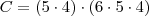 C = (5 \cdot 4) \cdot (6 \cdot 5 \cdot 4) C = (5 \cdot 4) \cdot (6 \cdot 5 \cdot 4)