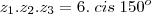 z_1.z_2.z_3 = 6 .\; cis\; 150^o