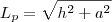 L_p = \sqrt{h^2 + a^2} L_p = \sqrt{h^2 + a^2}