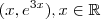 (x,e^{3x}) , x \in \mathbb{R} (x,e^{3x}) , x \in \mathbb{R}