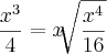 \frac{{x}^{3}}{4}=x\sqrt[]{\frac{{x}^{4}}{16}}