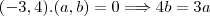 (-3,4).(a,b)=0\Longrightarrow 4b=3a