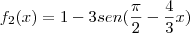 f_2(x)=1-3sen(\frac{\pi}{2}-\frac{4}{3}x) f_2(x)=1-3sen(\frac{\pi}{2}-\frac{4}{3}x)