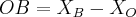 OB={X}_{B}-{X}_{O} OB={X}_{B}-{X}_{O}