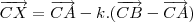 \overrightarrow{CX}=\overrightarrow{CA}-k.(\overrightarrow{CB}-\overrightarrow{CA})