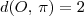 d(O,\,\pi) = 2