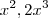 {x}^{2}, 2 {x}^{3} {x}^{2}, 2 {x}^{3}