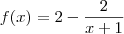 f(x)=2-\frac{2}{x+1}