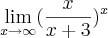 \lim_{x\to\infty}(\frac{x}{x+3})^x \lim_{x\to\infty}(\frac{x}{x+3})^x