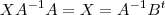 XA^{-1}A = X = A^{-1}B^t XA^{-1}A = X = A^{-1}B^t