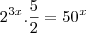 2^{3x}.\frac{5}{2}=50^x