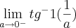 \lim_{a\rightarrow 0^-}tg^-1(\frac{1}{a})
