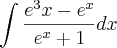 \int\frac{e^3x-e^x}{e^x+1}dx \int\frac{e^3x-e^x}{e^x+1}dx