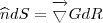 \widehat{n}dS = \overrightarrow{\bigtriangledown }G dR \widehat{n}dS = \overrightarrow{\bigtriangledown }G dR