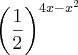 {\left(\frac{1}{2} \right)}^{4x-{x}^{2}} {\left(\frac{1}{2} \right)}^{4x-{x}^{2}}