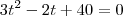 3t^2-2t+40=0 3t^2-2t+40=0