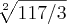 \sqrt[2]{117/3}