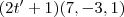 (2t' +1)(7,-3,1) (2t' +1)(7,-3,1)