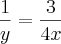 \frac{1}{y}=\frac{3}{4x}