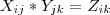 X_{ij} * Y_{jk} = Z_{ik}