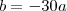 b=-30a