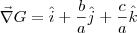 \vec{\nabla}G = \hat{i}+\frac{b}{a}\hat{j}+\frac{c}{a}\hat{k} \vec{\nabla}G = \hat{i}+\frac{b}{a}\hat{j}+\frac{c}{a}\hat{k}